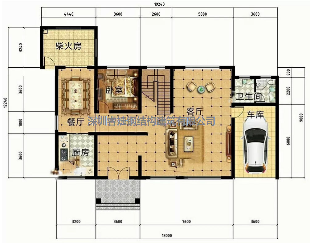 推薦一套:帶柴火房和車庫的鋼結(jié)構(gòu)別墅,美觀又實用(圖2) 推薦一套:帶柴火房和車庫的鋼結(jié)構(gòu)別墅,美觀又實用(圖2)